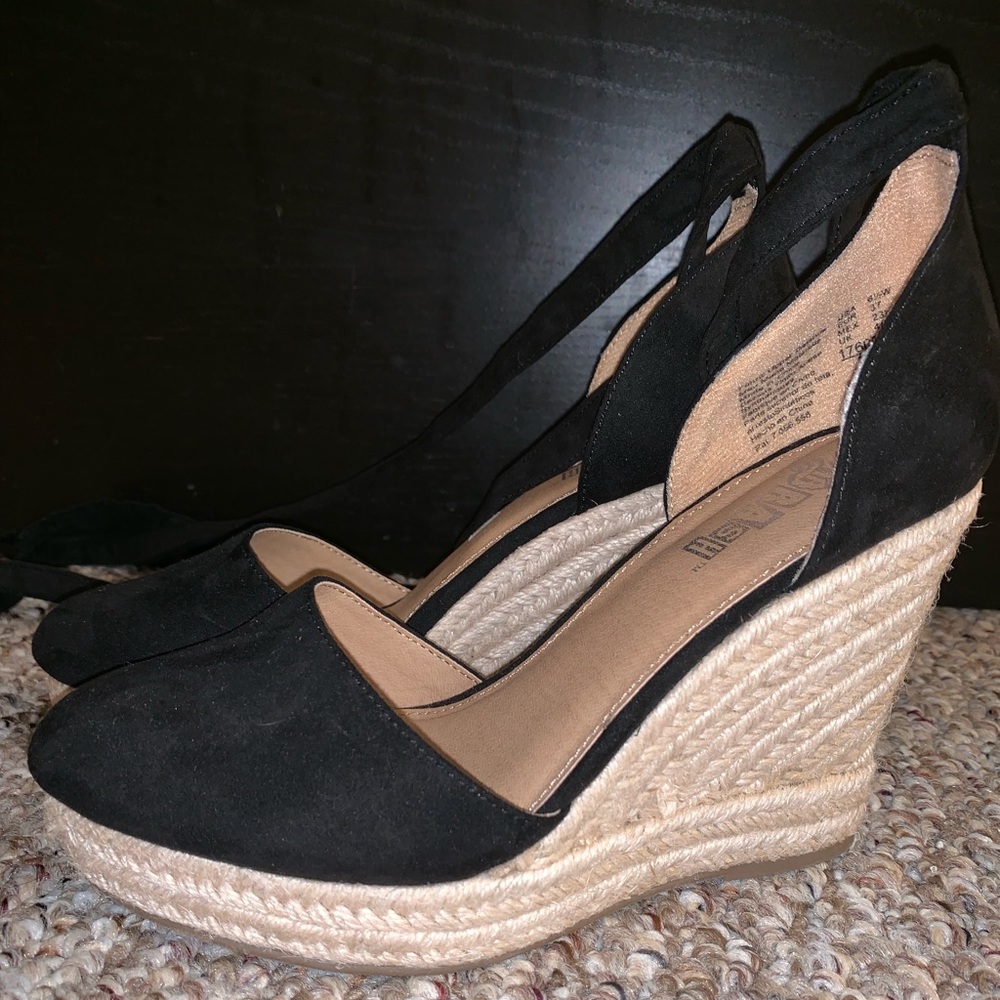 Black Lace Up Wedges